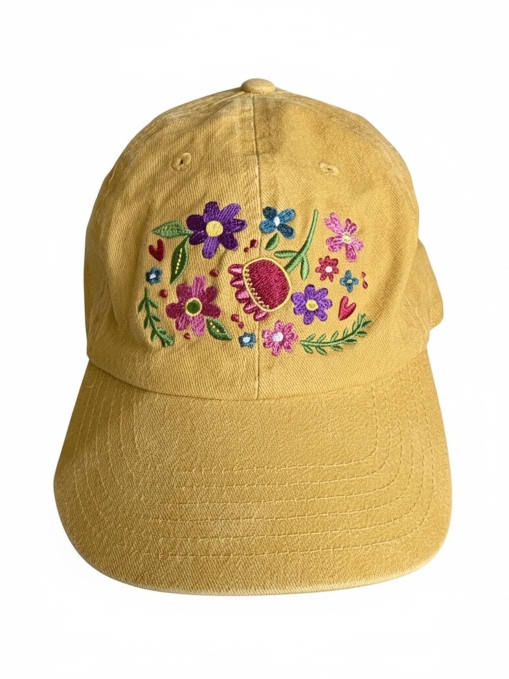 Primitives by Kathy Yellow Floral Baseball Cap OSFM